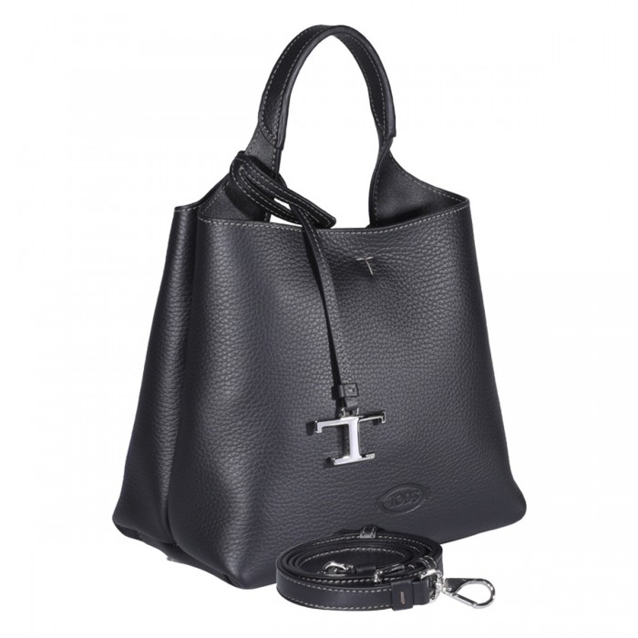 BLACK LEATHER HANDLE BAG 2