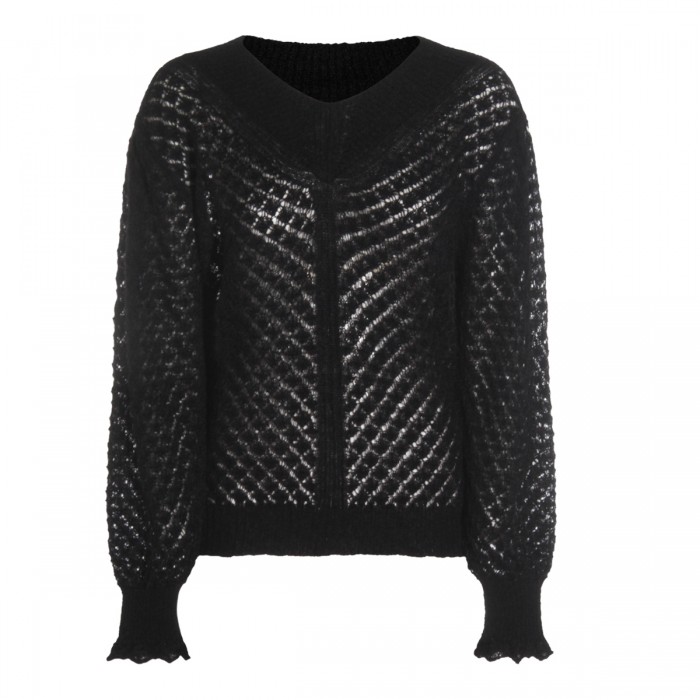BLACK WOOL KNITWEAR