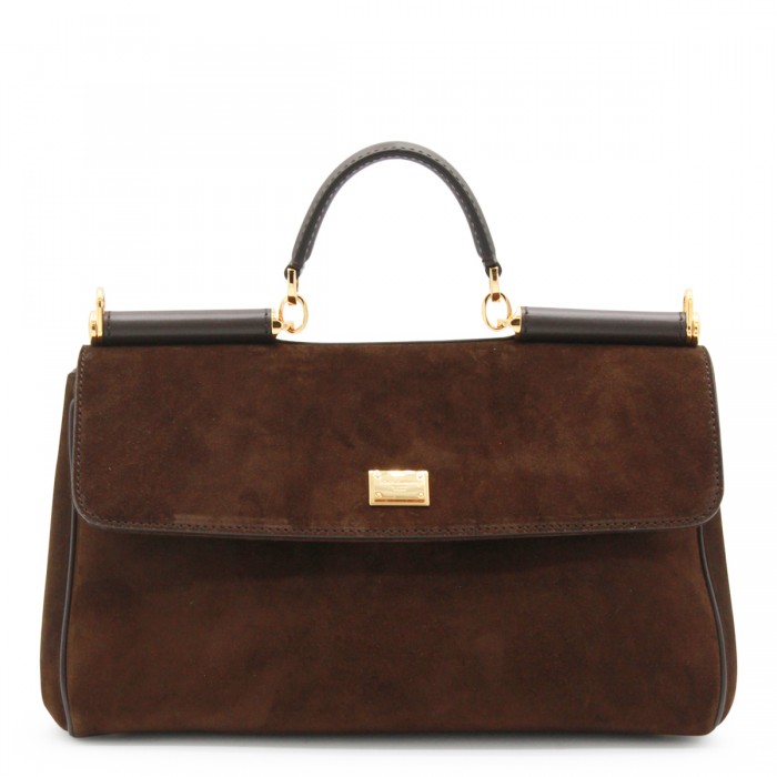 BROWN LEATHER MY SICILY TOP...