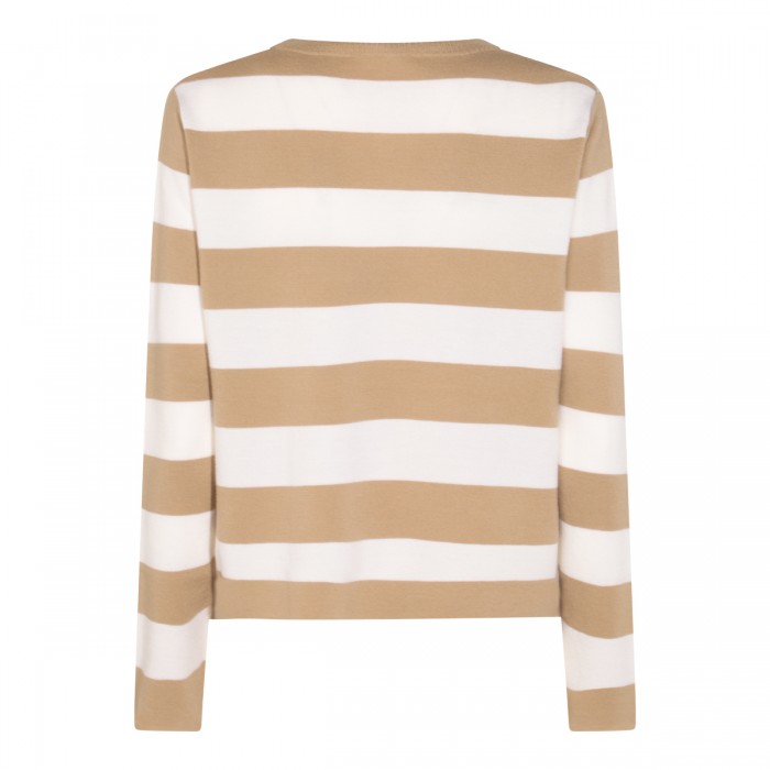 WHITE AND BEIGE WOOL KMITWEAR 2