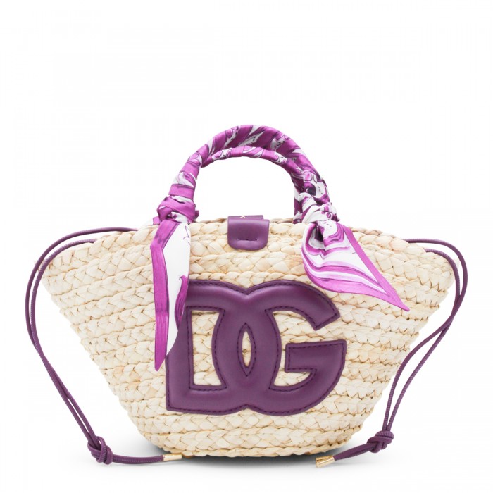 BEIGE RAFFIA SATCHEL