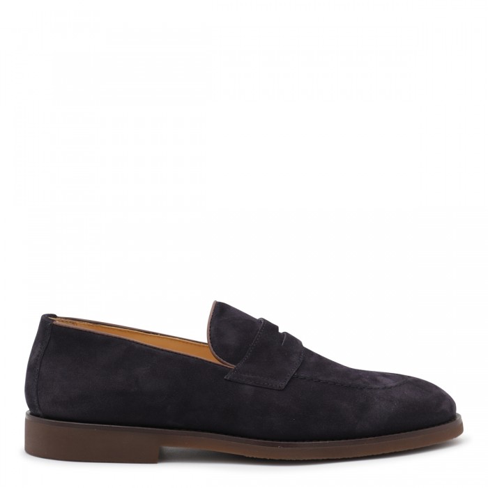 DARK NAVY LEATHER LOAFERS