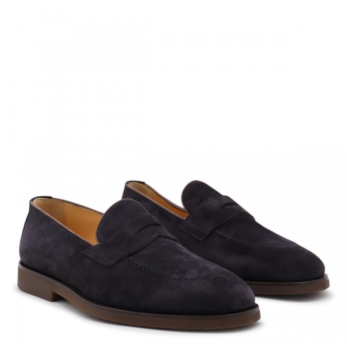 DARK NAVY LEATHER LOAFERS 2