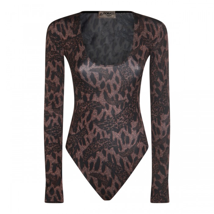 BROWN NYLON BODYSUIT
