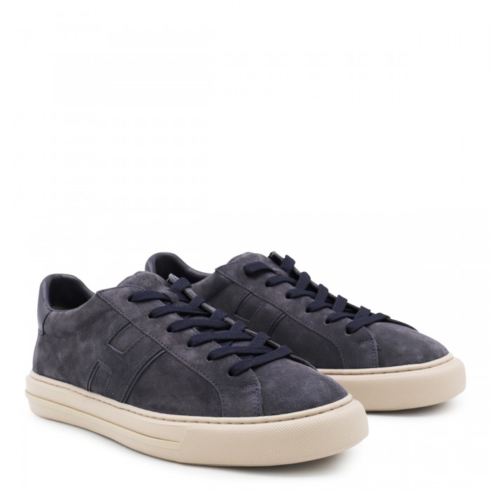 NAVY BLUE LEATHER SNEAKERS 2