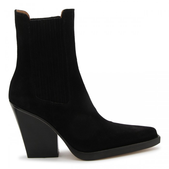 BLACK SUEDE DALLAS ANKLE BOOTS