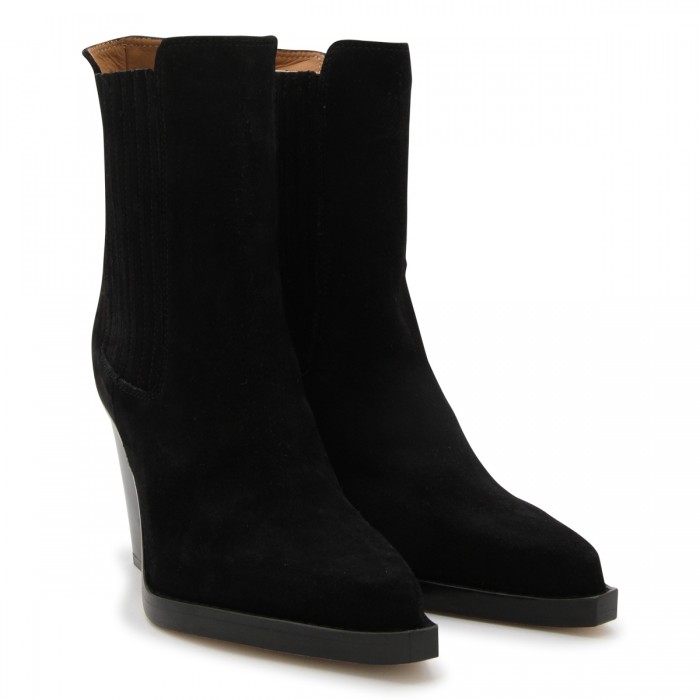 BLACK SUEDE DALLAS ANKLE BOOTS 2