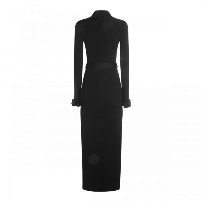 BLACK VISCOSE MAXI DRESS 2