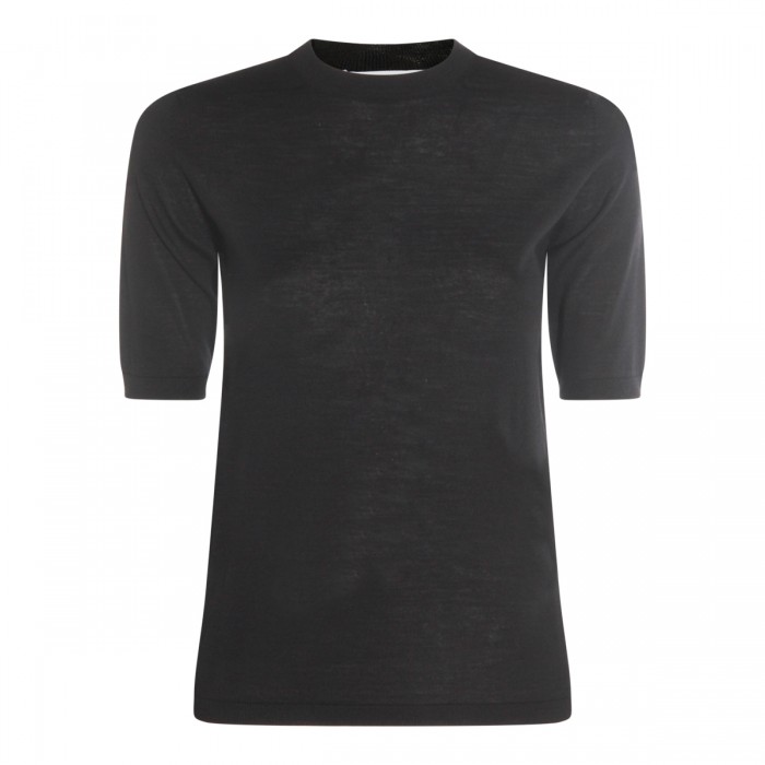 BLACK GERICO WOOL KNITWEAR