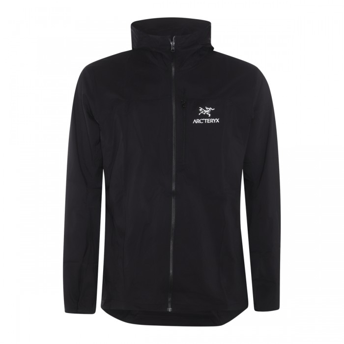 BLACK NYLON CASUAL JACKET