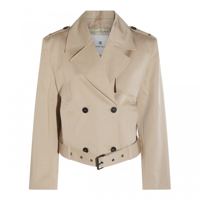 TAUPE VISCOSE TRENCH COAT