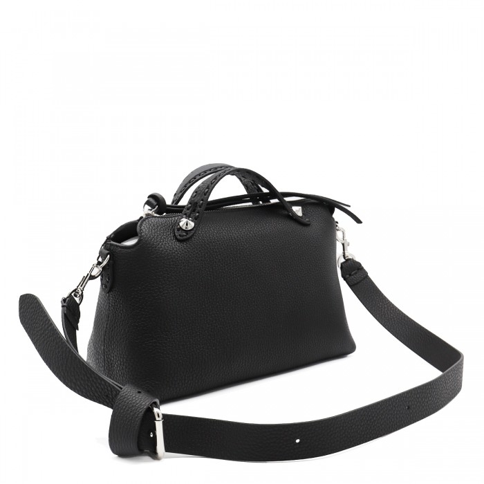 BLACK LEATHER TOP HANDLE BAG 2