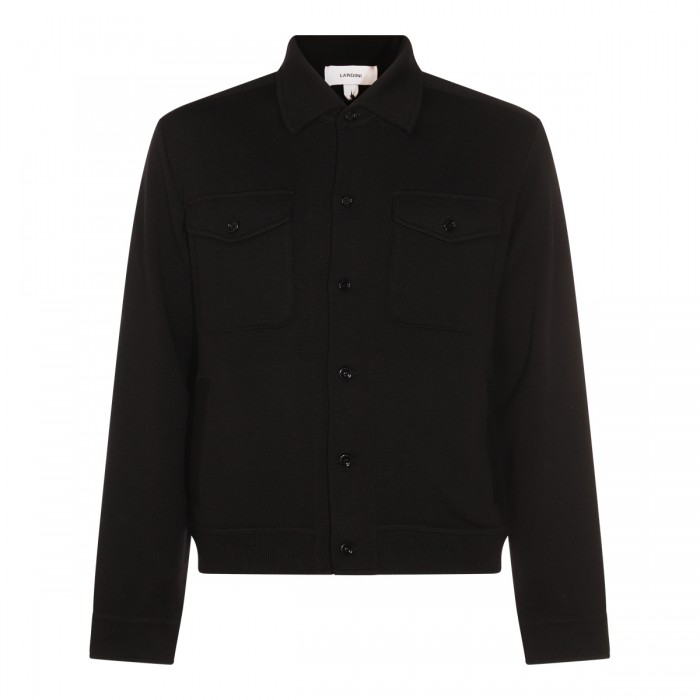 BLACK WOOL CASUAL JACKET