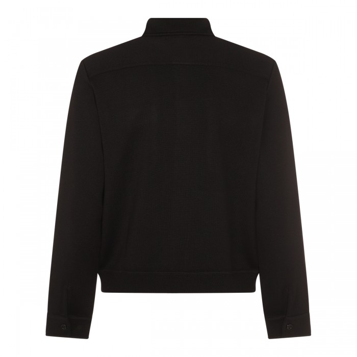BLACK WOOL CASUAL JACKET 2