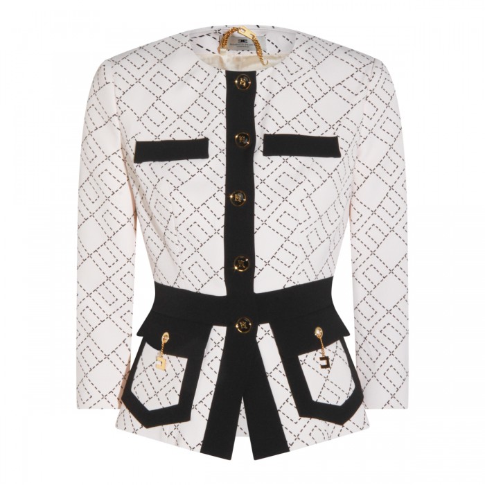 WHITE AND BLACK BLAZER