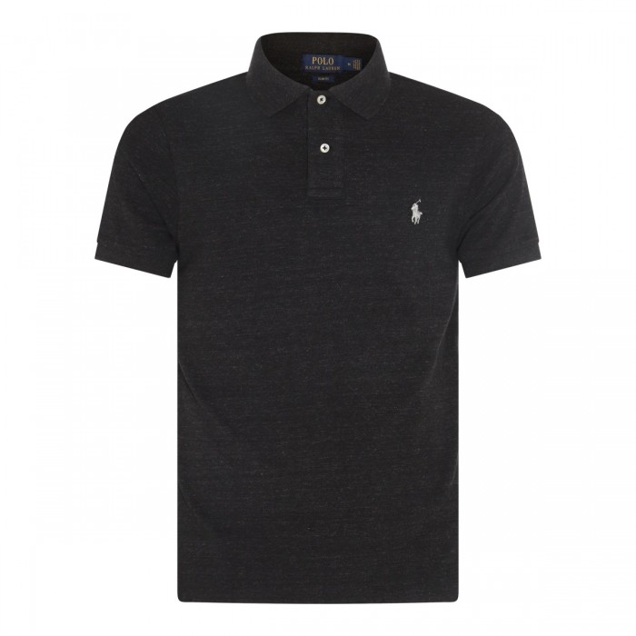 BLACK COTTON POLO SHIRT