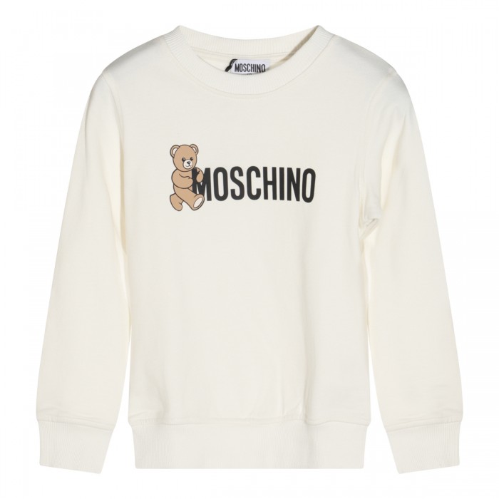 WHITE COTTON SWETSHIRT