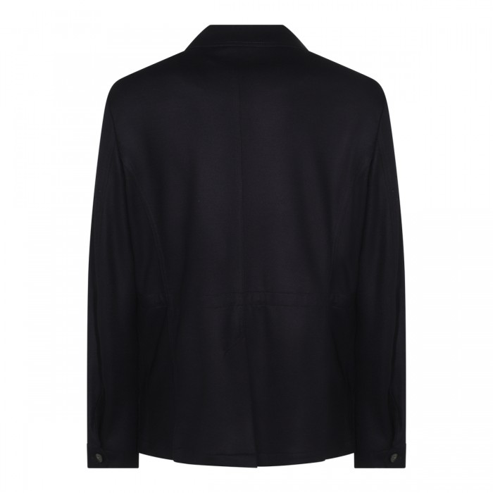 BLACK WOOL CASUAL JACKET 2