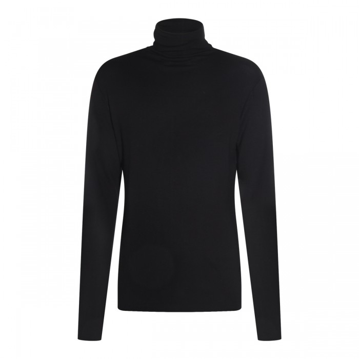 BLACK VISCOSE T-SHIRT