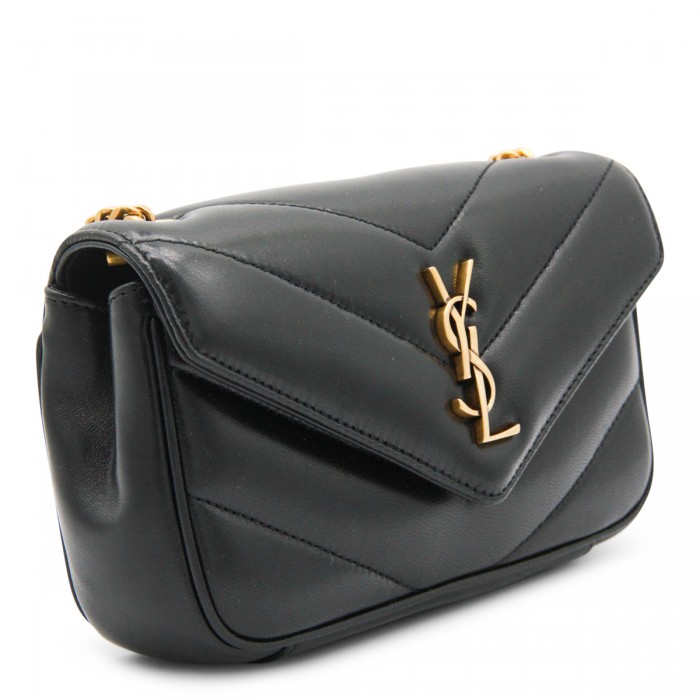 BLACK LEATHER MINI LOULOU BAG 2