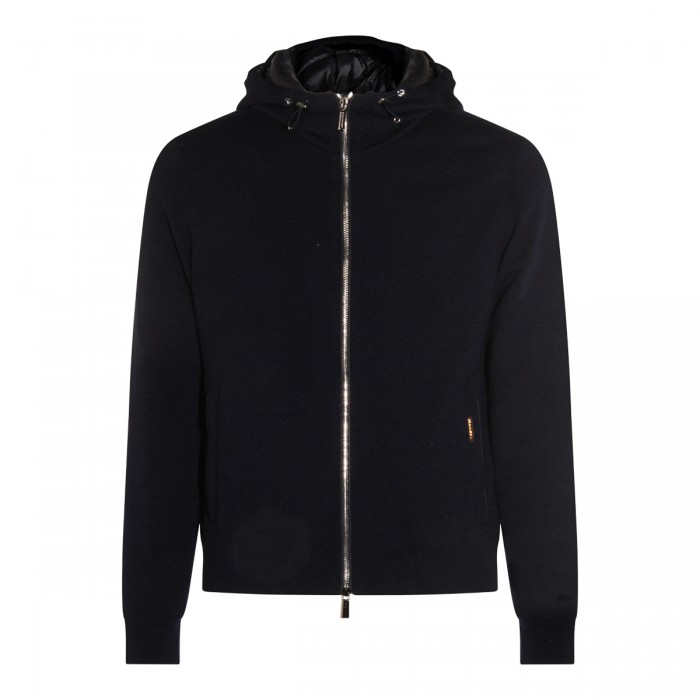 NAVY BLUE WOOL DOWN JACKET