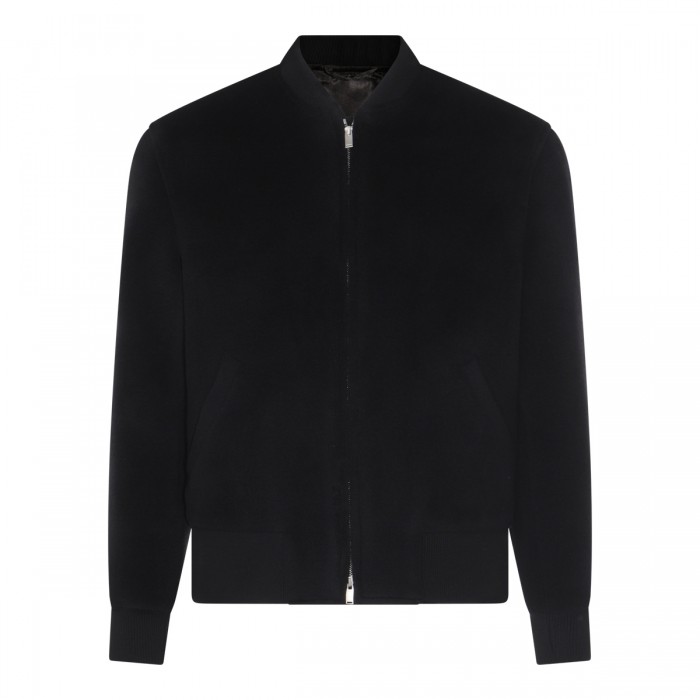 BLACK WOOL CASUAL JACKET