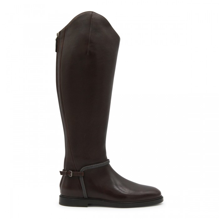 DARK BROWN LEATHER BOOTS