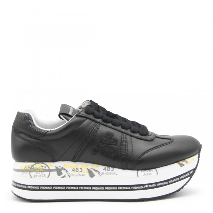BLACK LEATHER BETH SNEAKERS