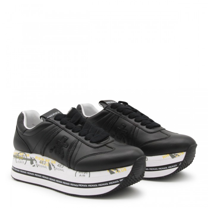 BLACK LEATHER BETH SNEAKERS 2