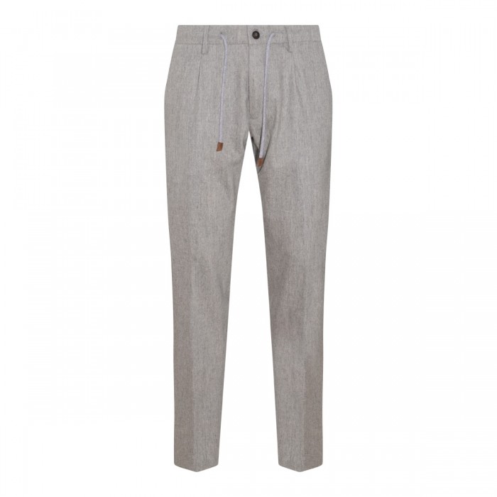 GREY WOOL BLEND TROUSERS
