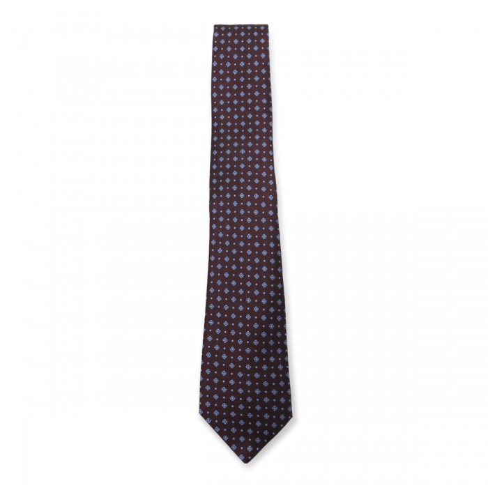 BROWN AND BLUE WOOL TIE