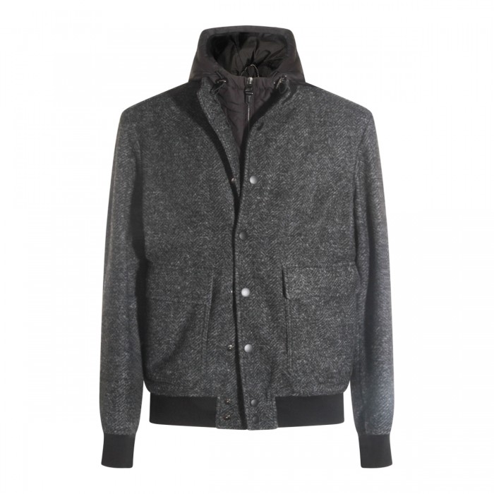 GREY WOOL BLEND CASUAL JACKET
