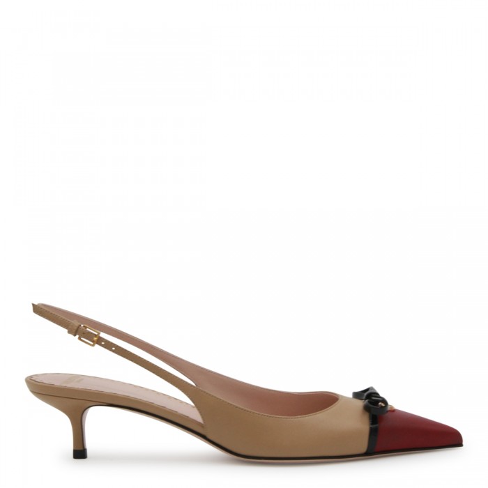 CREAM LEATHER PUMPS