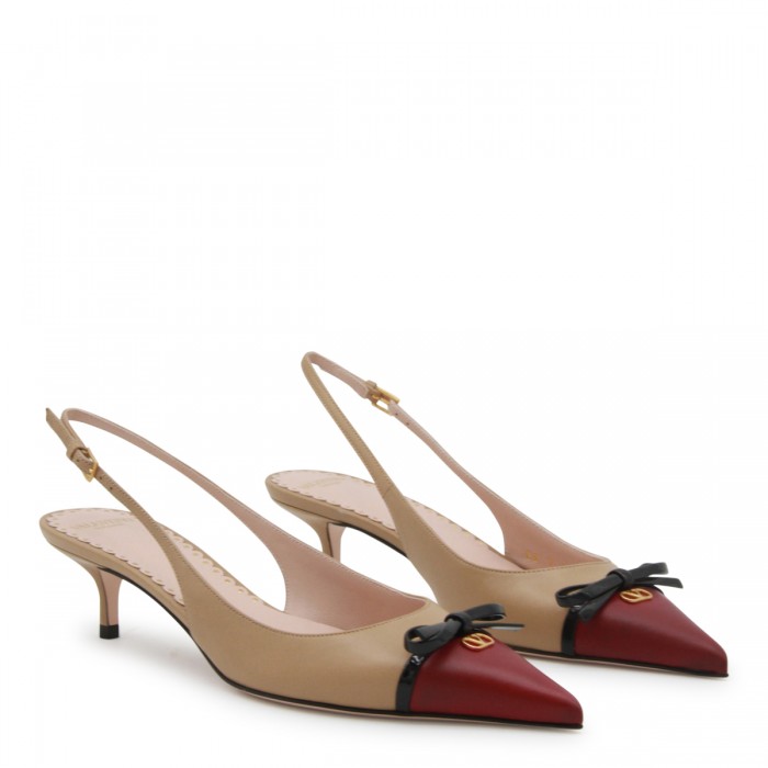 CREAM LEATHER PUMPS 2