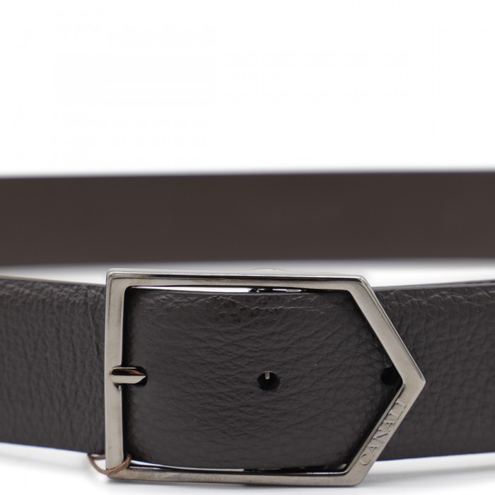 DARK GREY LEATHER BELT 2