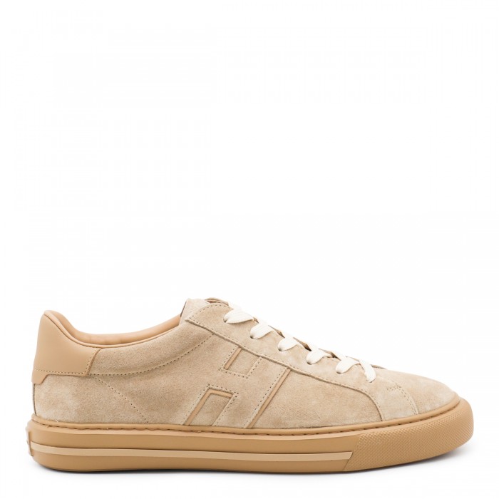 BEIGE LEATHER SNEAKERS