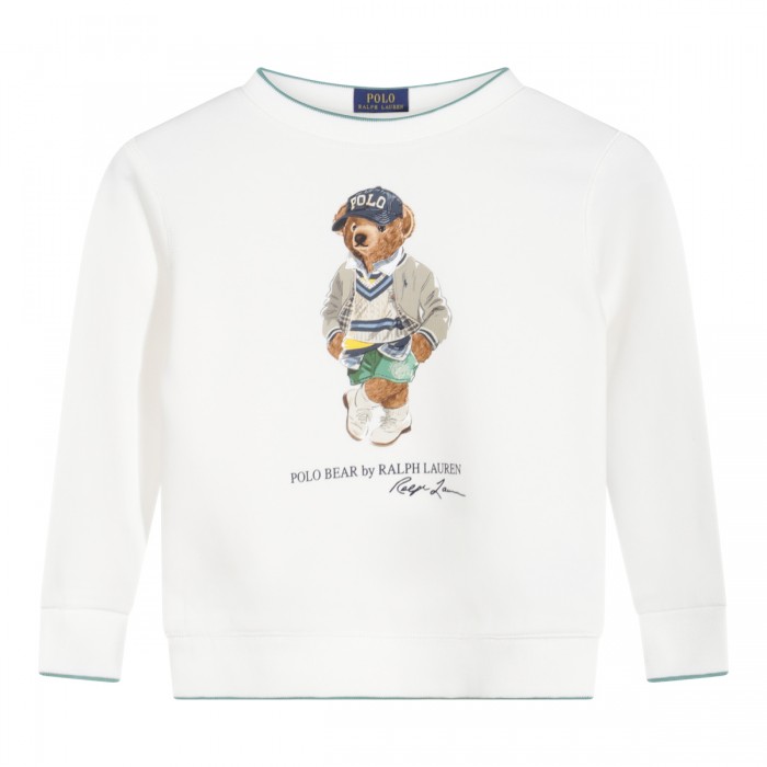 WHITE COTTON SWEATSHIRT