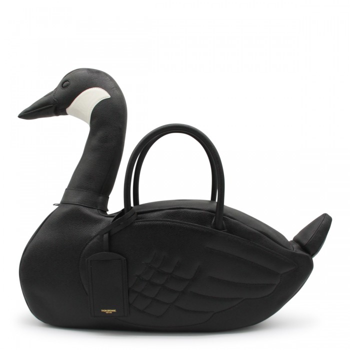 BLACK LEATHER GOOSE TOP...