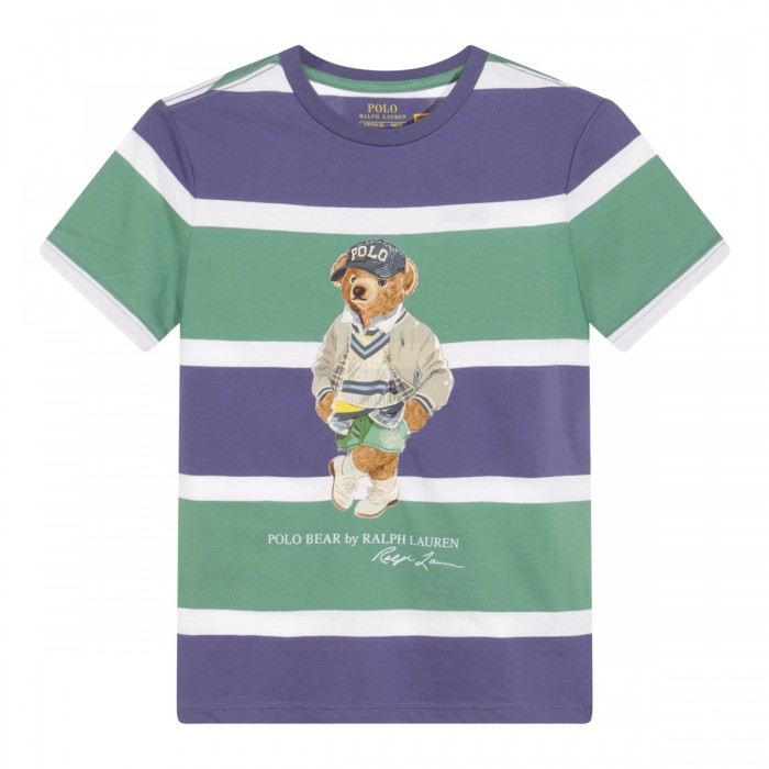 BLUE AND GREEN COTTON T-SHIRT