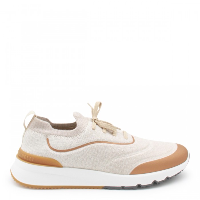 BEIGE AND BROWN SNEAKERS