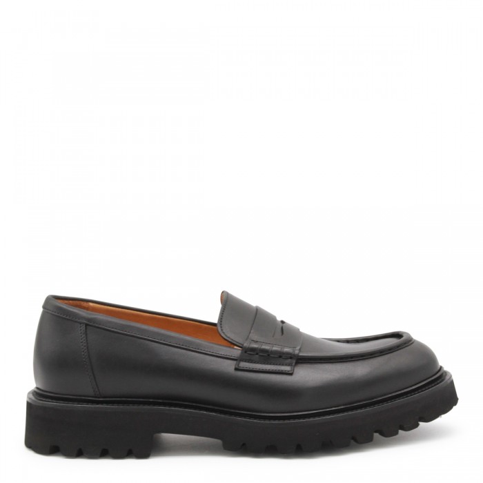 BLACK LEATHER LOAFERS