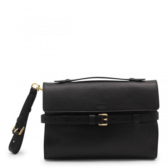 BLACK LEATHER SHOULDER BAG