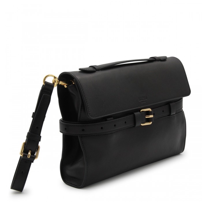 BLACK LEATHER SHOULDER BAG 2
