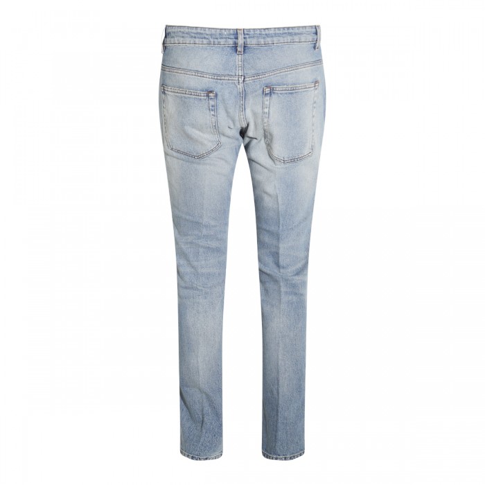 LIGHT BLUE COTTON DENIM JEANS 2