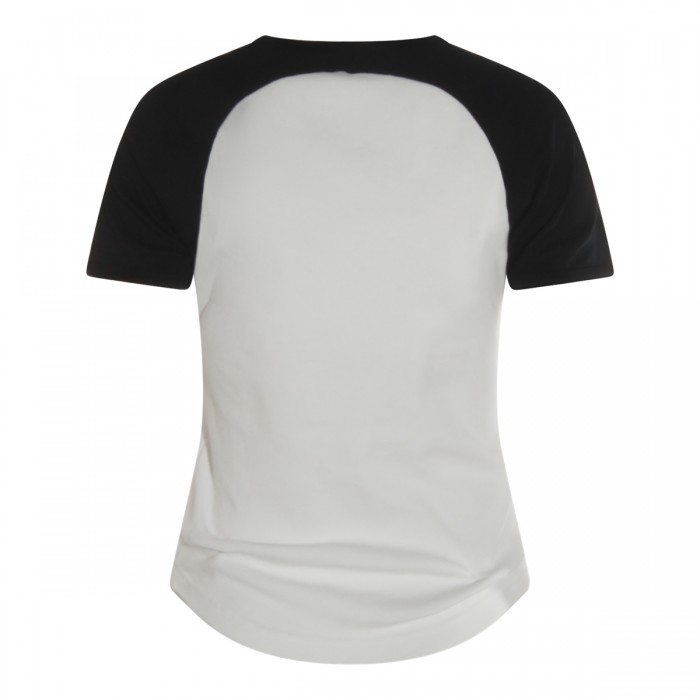 WHITE AND BLACK COTTON T-SHIRT 2
