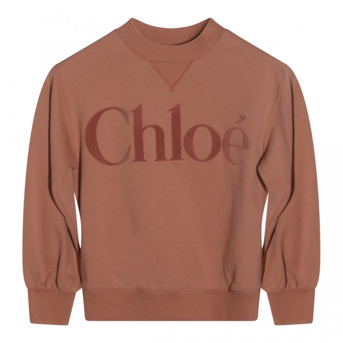 BROWN COTTON SWEATSHIRT