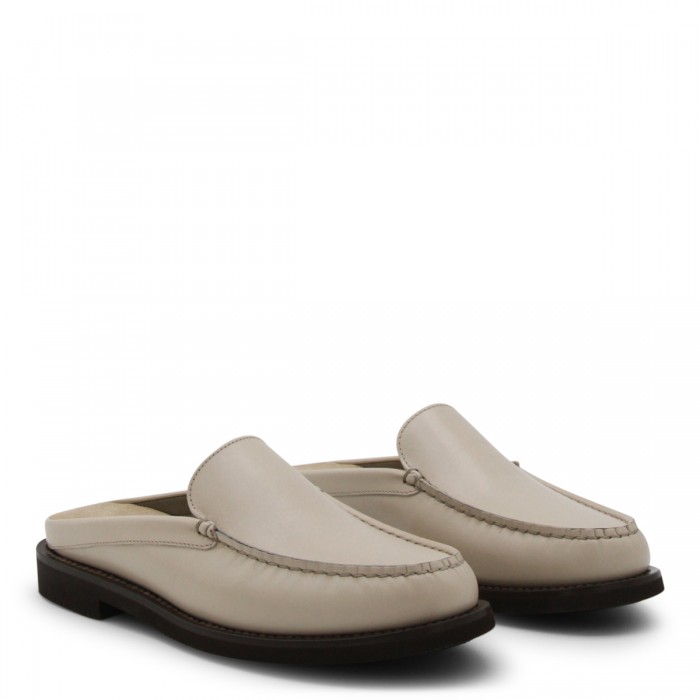 LIGHT BEIGE LEATHER LOAFERS 2
