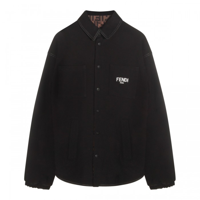 BLACK COTTON CASUAL JACKET
