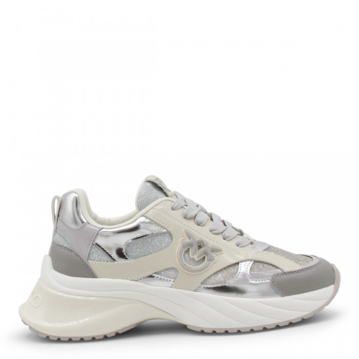 BEIGE AND SILVER SNEAKERS