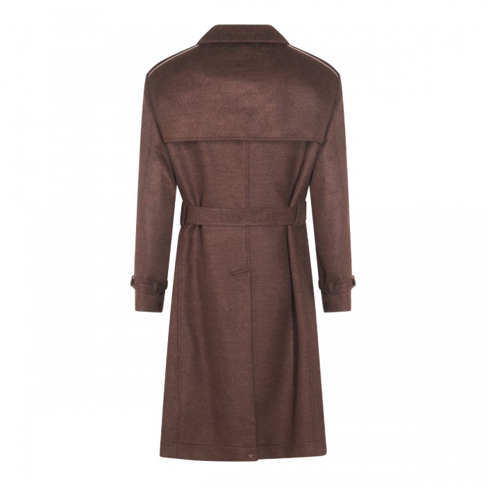 BROWN WOOL TRENCH COAT 2